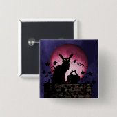 Chat Noir Easter Vierkante Button 5,1 Cm (Voorkant /achterkant)