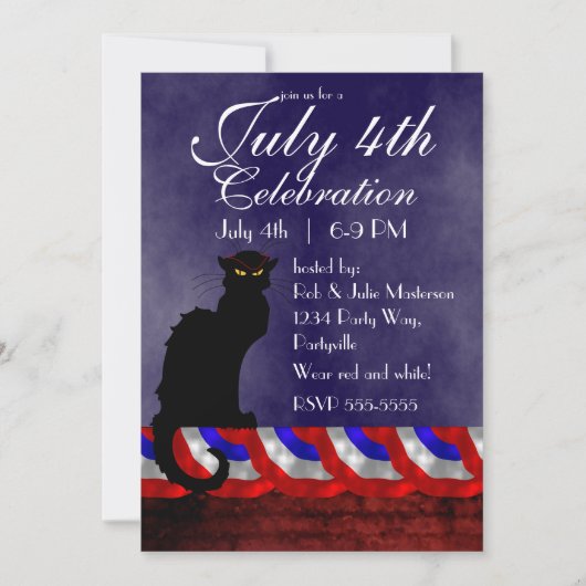 Chat Noir en 4 juli Kaart (Voorkant)
