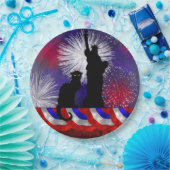 Chat Noir en 4 juli Papieren Bordje (Feest)