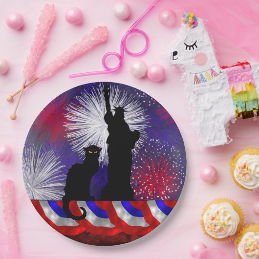 Chat Noir en 4 juli Papieren Bordje (Feest)
