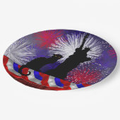 Chat Noir en 4 juli Papieren Bordje (Gekanteld)