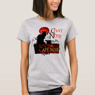 Chat Noir en Café Noir T-Shirt