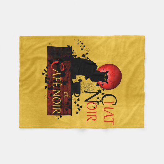 Chat Noir et Café Noir Fleece Deken (Voorkant (Horizontaal))