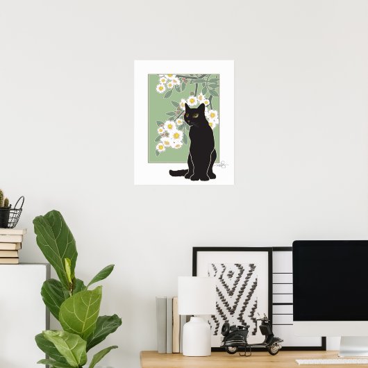 Chat Noir et Fluer de Pommier Poster (Thuiskantoor)