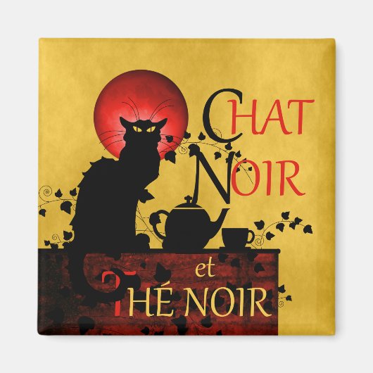 Chat Noir et Thé Noir, Black Cat Black Tea Magneet (Voorkant)