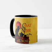 Chat Noir et Thé Noir, Black Cat Black Tea Mok (Voorkant links)
