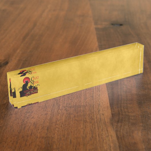 Chat Noir et Thé Noir, Black Cat Black Tea Naambordje (Zijkant)