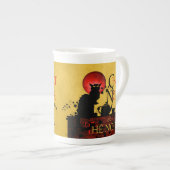 Chat Noir et Thé Noir, Black Cat Black Tea Porselein Kop (Voorkant rechts)