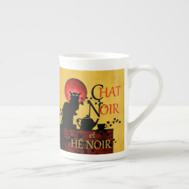Chat Noir et Thé Noir, Black Cat Black Tea Porselein Kop