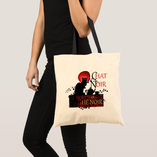 Chat Noir et Thé Noir, Black Cat Black Tea Tote Bag (Voorkant (product))