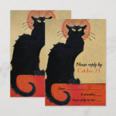Chat Noir  Franse Cat RSVP Kaart (Voorkant / Achterkant)