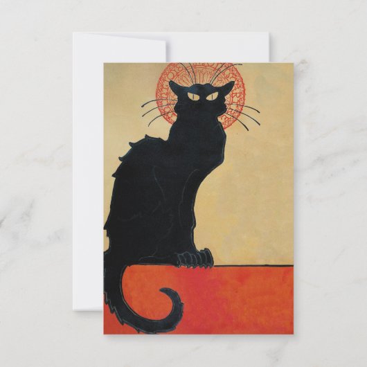 Chat Noir  Franse Cat RSVP Kaart (Achterkant)