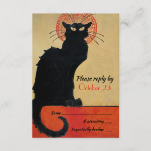Chat Noir  Franse Cat RSVP Kaart