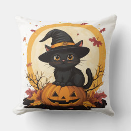 🎃 Chat Noir Halloween: Félin Sorcier 🧙 ‍ ♂️ Kussen