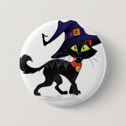 Chat noir Halloween Ronde Button 5,7 Cm (Voorkant)