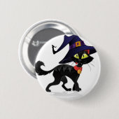 Chat noir Halloween Ronde Button 5,7 Cm (Voorkant /achterkant)