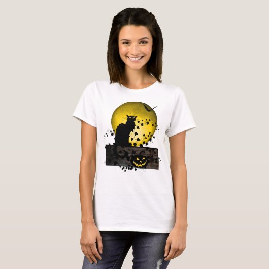 Chat Noir Halloween T-shirt (Voorkant volledig)