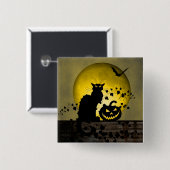 Chat Noir Halloween Vierkante Button 5,1 Cm (Voorkant /achterkant)