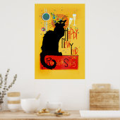 Chat Noir Happy Nieuwjaar Poster (Keuken)