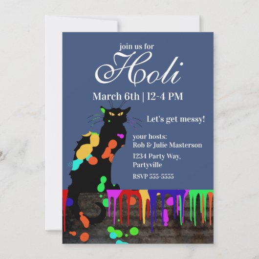 Chat Noir Holi Hai Kaart (Voorkant)