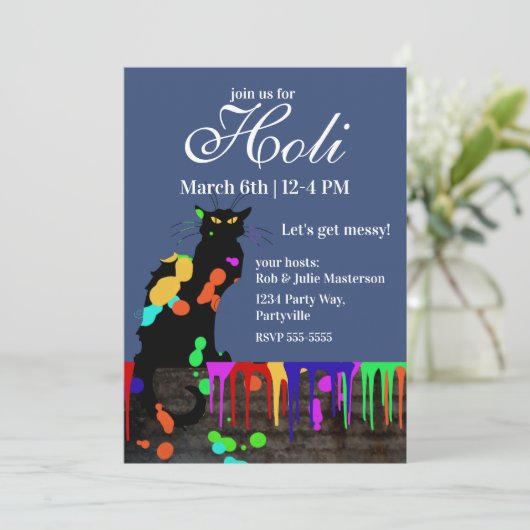 Chat Noir Holi Hai Kaart (Staand voorkant)