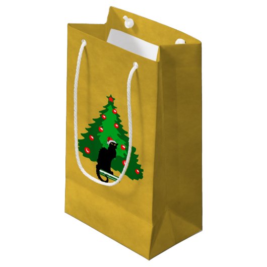 Chat Noir Kerstmis Klein Cadeauzakje (Voorkant Gekanteld)