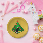 Chat Noir Kerstmis Papieren Bordje (Feest)