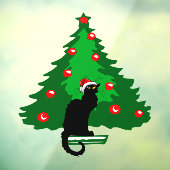 Chat Noir Kerstmis Raamsticker (Vel 3)