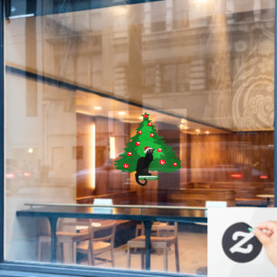 Chat Noir Kerstmis Raamsticker