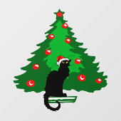 Chat Noir Kerstmis Raamsticker (Vel)