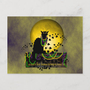 Chat Noir Mardi Gras Briefkaart