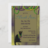 Chat Noir Mardi Gras Kaart (Voorkant)