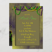 Chat Noir Mardi Gras Kaart (Voorkant / Achterkant)