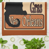 Chat Noir Mardi Gras Towel Theedoek (Gevouwen)