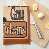 Chat Noir Mardi Gras Towel Theedoek (Quarter Fold)