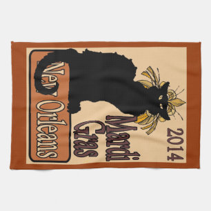 Chat Noir Mardi Gras Towel Theedoek