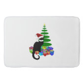 Chat Noir met kerstboom en cadeautjes Badmat (Voorkant)