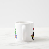 Chat Noir met kerstboom en cadeautjes Espresso Kop (Achterkant)