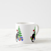 Chat Noir met kerstboom en cadeautjes Espresso Kop (Voorkant rechts)