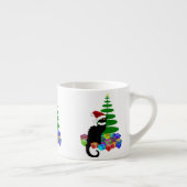 Chat Noir met kerstboom en cadeautjes Espresso Kop (Rechts)