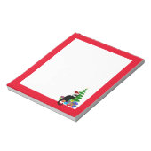 Chat Noir met kerstboom en cadeautjes Notitieblok (Linkerzijde)