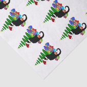 Chat Noir met kerstboom en cadeautjes Tissuepapier (Detail)
