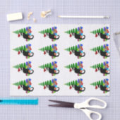 Chat Noir met kerstboom en cadeautjes Tissuepapier (Craft)