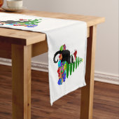 Chat Noir met kerstboom Korte Tafelloper (Voorbeeld)