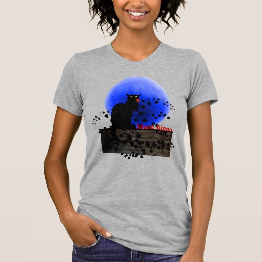 Chat Noir met Single Red Rose T-shirt (Voorkant)