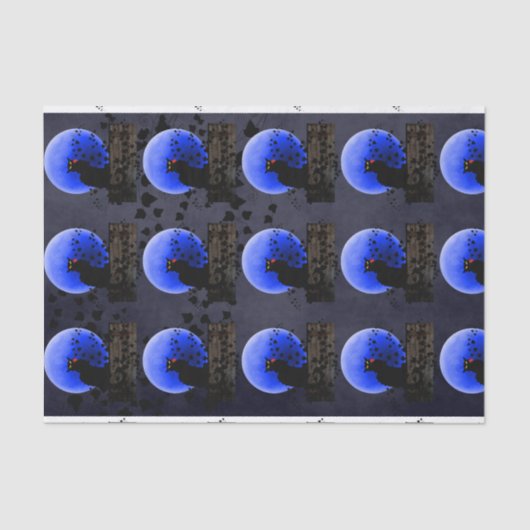 Chat Noir met Single Red Rose Tissuepapier (Voorkant)