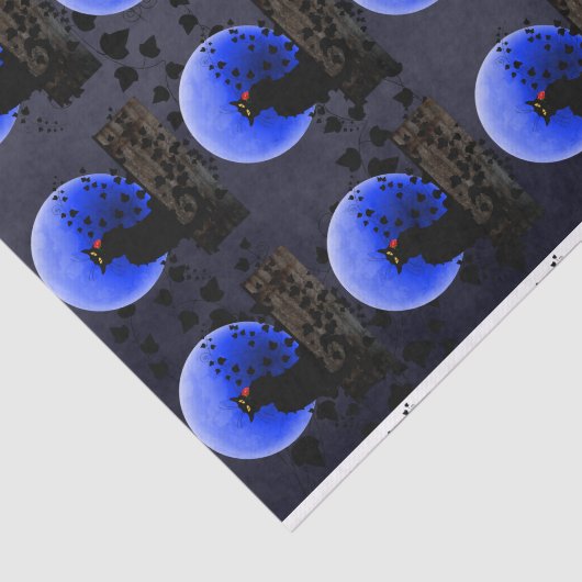 Chat Noir met Single Red Rose Tissuepapier (Detail)