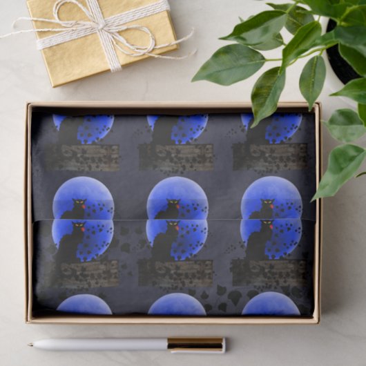 Chat Noir met Single Red Rose Tissuepapier (Geschenk)