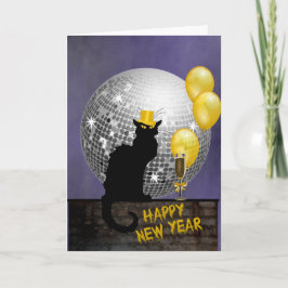 Chat Noir Nieuwjaar Eve Feestdagen Kaart