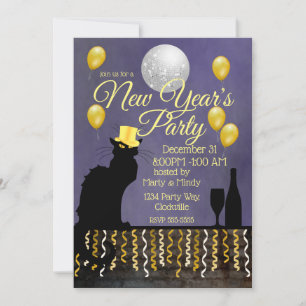 Chat Noir Nieuwjaar Eve Kaart